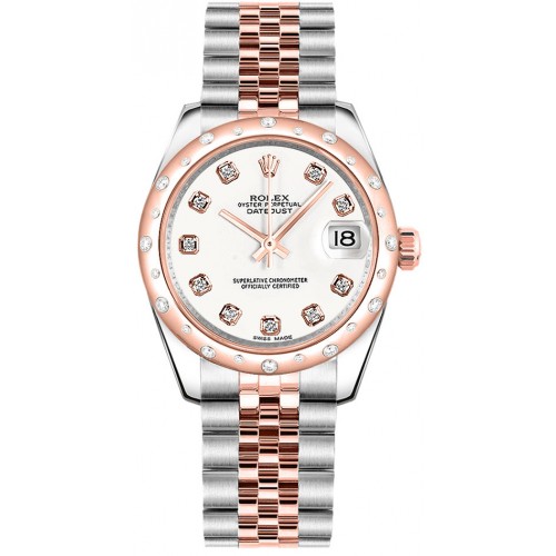 Rolex Datejust 31 White Diamond Oyster Bracelet Watch 178341-WHTDO