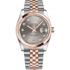 Rolex Datejust 36 Rose Gold Bezel Watch 116201-STLDJ Rolex Datejust 36 Rose Gold Bezel Watch 116201-STLDJ