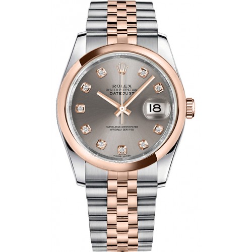 Rolex Datejust 36 Rose Gold Bezel Watch 116201-STLDJ