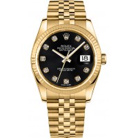 Rolex Datejust 36 Gold Watch 116238-BLKDJ