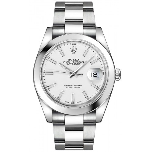 Rolex Datejust 41 White Dial Oyster Bracelet Watch 126300-WHTSO