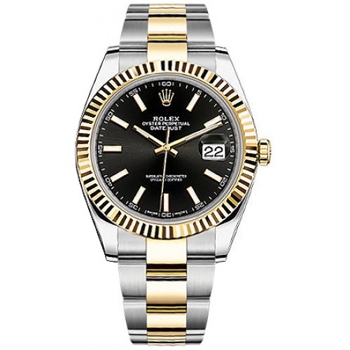 Rolex Datejust 41 Black Dial Fluted Bezel Watch 126333-BLKSO