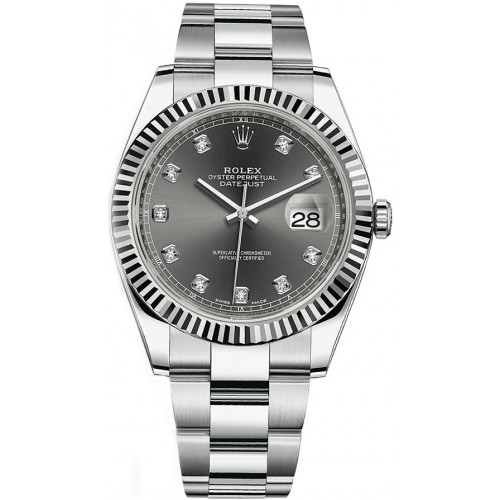 Rolex Datejust 41 Diamond Dial Men's Watch 126334-RHODO
