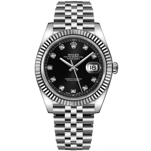 Rolex Datejust 41 Black Diamond Men's Watch 126334-BLKDJ