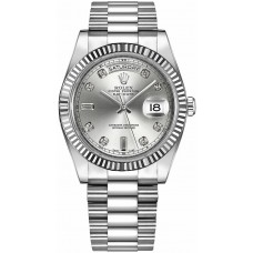 Rolex Day-Date 41 Silver Diamond Dial Men's Watch Rolex Day-Date 41 Silver Diamond Dial Men's Watch