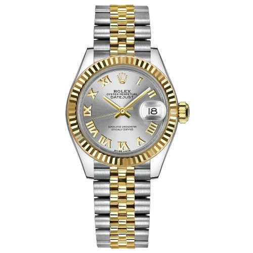 Rolex Lady-Datejust 28 Silver Roman Numeral Dial Watch 279173-SLVRJ