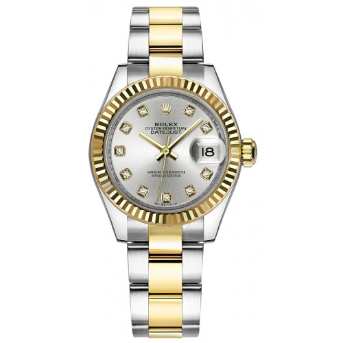 Rolex Lady-Datejust 28 Silver Diamond Gold & Steel Watch 279173-SLVDO Rolex Lady-Datejust 28 Silver Diamond Gold & Steel Watch 279173-SLVDO