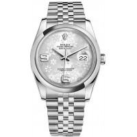 Rolex Datejust 36 Silver Floral Ladies Watch 116200-SLVFJ