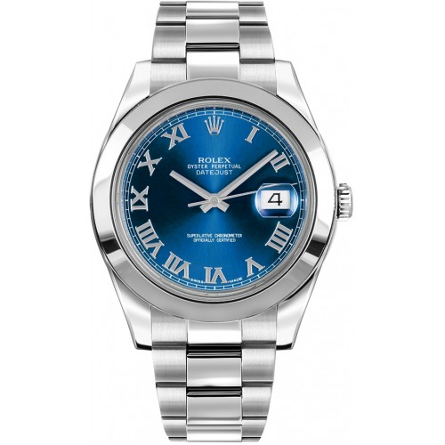 Rolex Datejust II 41 Blue Roman Numeral Dial Men's Watch 116300-BLURSO