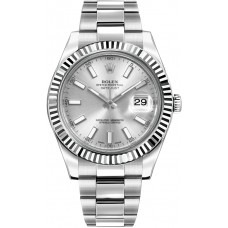 Rolex Datejust II 41 Automatic White Gold Bezel Watch 116334-SLVSFO Rolex Datejust II 41 Automatic White Gold Bezel Watch 116334-SLVSFO