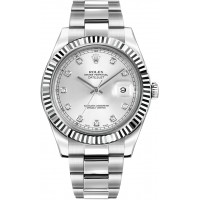Rolex Datejust II 41 Silver Diamond Dial Men's Watch 116334-SLVDO Rolex Datejust II 41 Silver Diamond Dial Men's Watch 116334-SLVDO