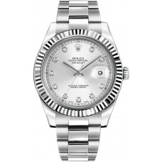 Rolex Datejust II 41 Silver Diamond Dial Men's Watch 116334-SLVDO Rolex Datejust II 41 Silver Diamond Dial Men's Watch 116334-SLVDO