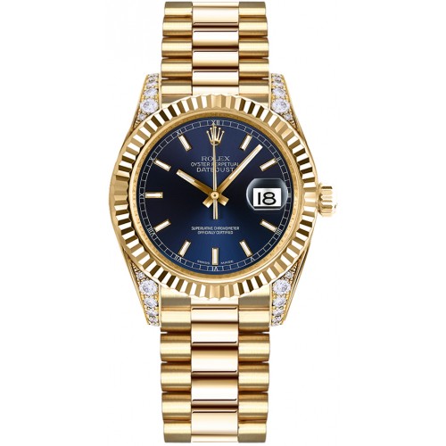 Rolex Datejust 31 Blue Dial Diamond Women's Watch 178238-BLUSP