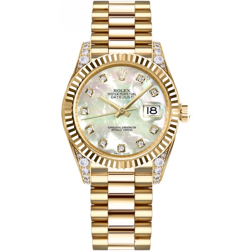 Rolex Datejust 31 Solid 18k Gold Watch 178238-MOPDP
