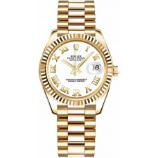 Rolex Datejust 31 White Roman Numeral Gold Watch 178278-WHTRP Rolex Datejust 31 White Roman Numeral Gold Watch 178278-WHTRP