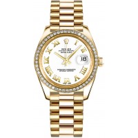 Rolex Datejust 31 White Roman Numeral Gold Women's Watch 178288-WHTRP