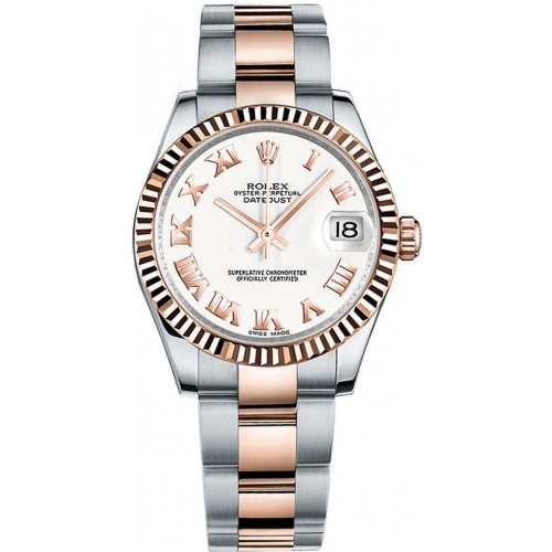Rolex Datejust 31 White Dial Rose Gold & Steel Watch 178271-WHTRO