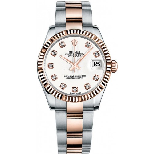 Rolex Datejust 31 White Diamond Dial Women's Watch 178271-WHTDDO