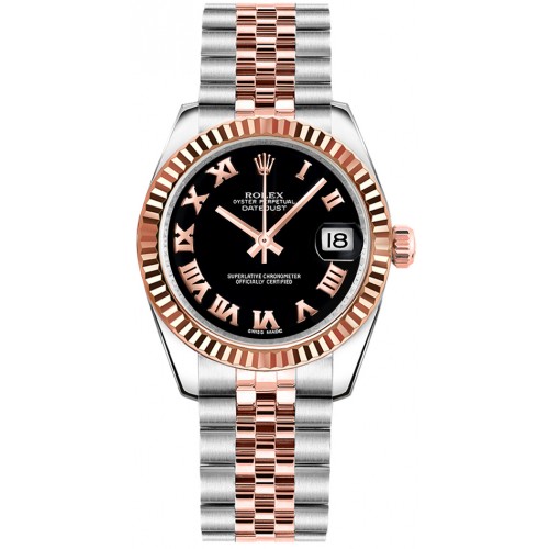 Rolex Datejust 31 Black Roman Numeral Dial Watch 178271-BLKRJ Rolex Datejust 31 Black Roman Numeral Dial Watch 178271-BLKRJ