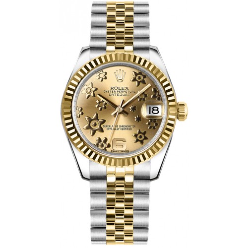 Rolex Datejust 31 Champagne Floral Motif Dial 178273-CHPFMJ