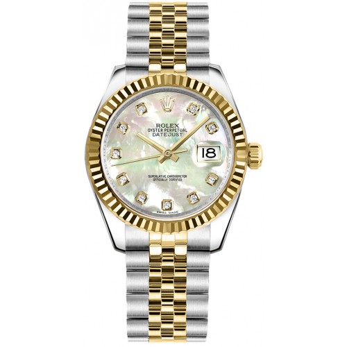 Rolex Datejust 31 Mother of Pearl Diamond Dial Watch 178273-MOPDJ