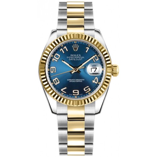 Rolex Datejust 31 Blue Dial Yellow Gold & Steel Watch 178273-BLUCAO