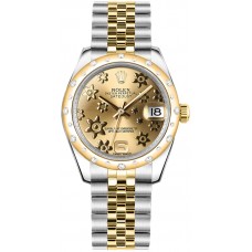 Rolex Datejust 31 Champagne Floral Motif Dial Watch 178343-CHPFMJ Rolex Datejust 31 Champagne Floral Motif Dial Watch 178343-CHPFMJ