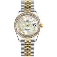 Rolex Datejust 31 Mother of Pearl Diamond Gold & Steel Watch 178383-MOPRJ