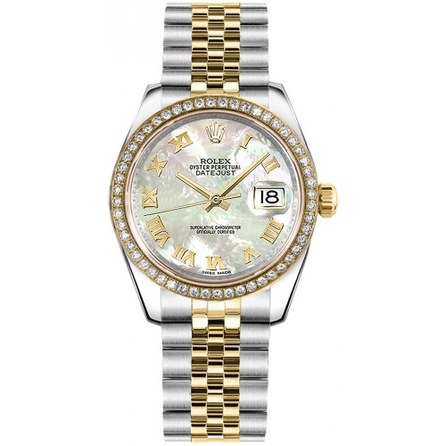 Rolex Datejust 31 Mother of Pearl Diamond Gold & Steel Watch 178383-MOPRJ