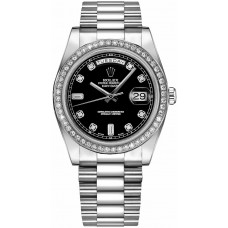 Rolex Day-Date 41 Black Diamond White Gold Watch Rolex Day-Date 41 Black Diamond White Gold Watch