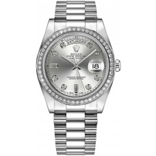 Rolex Day-Date 41 Silver Diamond Men's Gold Watch Rolex Day-Date 41 Silver Diamond Men's Gold Watch