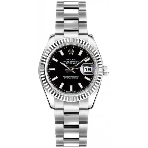 Rolex Lady-Datejust 26 Black Dial Oyster Bracelet Watch 179174-BLKSO Rolex Lady-Datejust 26 Black Dial Oyster Bracelet Watch 179174-BLKSO