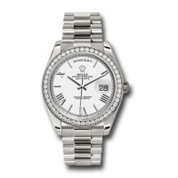 Rolex Day-Date 40 White dial, Diamond Bezel, President bracelet, White gold Watch 228349RBR wrp Rolex Day-Date 40 White dial, Diamond Bezel, President bracelet, White gold Watch 228349RBR wrp