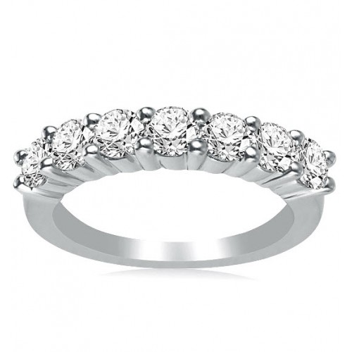 1.00 ct Ladies Round Cut Diamond Wedding Band in 14 kt White Gold 1.00 ct Ladies Round Cut Diamond Wedding Band in 14 kt White Gold