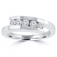 0.55 ct Ladies Round Cut Diamond Wedding Band in 14 kt White Gold 0.55 ct Ladies Round Cut Diamond Wedding Band in 14 kt White Gold