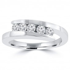 0.55 ct Ladies Round Cut Diamond Wedding Band in 14 kt White Gold 0.55 ct Ladies Round Cut Diamond Wedding Band in 14 kt White Gold