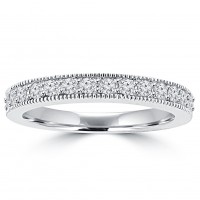 0.65 ct Ladies Round Cut Diamond Wedding Band Ring With Millgrain Edge 0.65 ct Ladies Round Cut Diamond Wedding Band Ring With Millgrain Edge