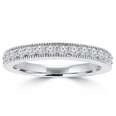0.65 ct Ladies Round Cut Diamond Wedding Band Ring With Millgrain Edge 0.65 ct Ladies Round Cut Diamond Wedding Band Ring With Millgrain Edge