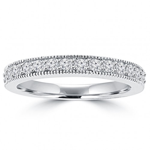0.65 ct Ladies Round Cut Diamond Wedding Band Ring With Millgrain Edge 0.65 ct Ladies Round Cut Diamond Wedding Band Ring With Millgrain Edge