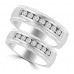 1.06 ct His & Hers Round Cut Diamond Wedding Band Ring Set in 14 kt White Gold 1.06 ct His & Hers Round Cut Diamond Wedding Band Ring Set in 14 kt White Gold