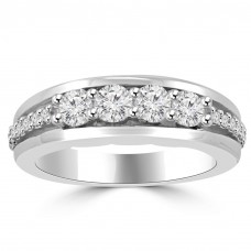 0.85 Ct Round Cut Diamond Wedding Band Ring In Prong Setting 0.85 Ct Round Cut Diamond Wedding Band Ring In Prong Setting