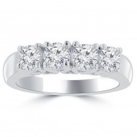 1.00 ct Round Cut Diamond Wedding Band Ring in Prong Setting 1.00 ct Round Cut Diamond Wedding Band Ring in Prong Setting