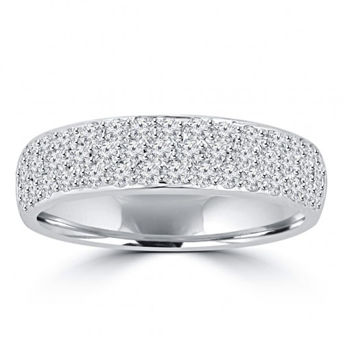 1.55 ct Ladies Round Cut Diamond Wedding Band Ring in 14 kt White Gold