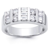 2.00 ct Baguette and Round Cut Diamond Wedding Band Ring 2.00 ct Baguette and Round Cut Diamond Wedding Band Ring