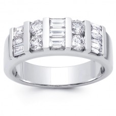 2.00 ct Baguette and Round Cut Diamond Wedding Band Ring 2.00 ct Baguette and Round Cut Diamond Wedding Band Ring