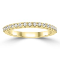 0.25 ct Ladies Round Cut Diamond Wedding Band in 4 Prong Setting Yellow Gold