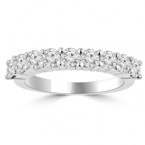 1.00 ct Ladies Round Cut Diamond Wedding Band in 14 kt White Gold 1.00 ct Ladies Round Cut Diamond Wedding Band in 14 kt White Gold