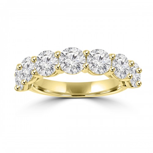 2.10 ct Ladies Round Cut Diamond Wedding Band Ring in 14 kt Yellow Gold 2.10 ct Ladies Round Cut Diamond Wedding Band Ring in 14 kt Yellow Gold
