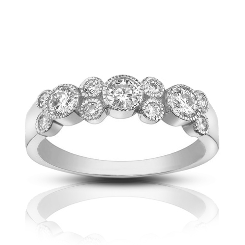 1.00 ct Ladies Round Cut Diamond Wedding Band Ring In Bezel Setting 1.00 ct Ladies Round Cut Diamond Wedding Band Ring In Bezel Setting