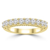 0.80 ct Ladies Round Cut Diamond Wedding Band in Prong Setting 14 kt Yellow Gold 0.80 ct Ladies Round Cut Diamond Wedding Band in Prong Setting 14 kt Yellow Gold